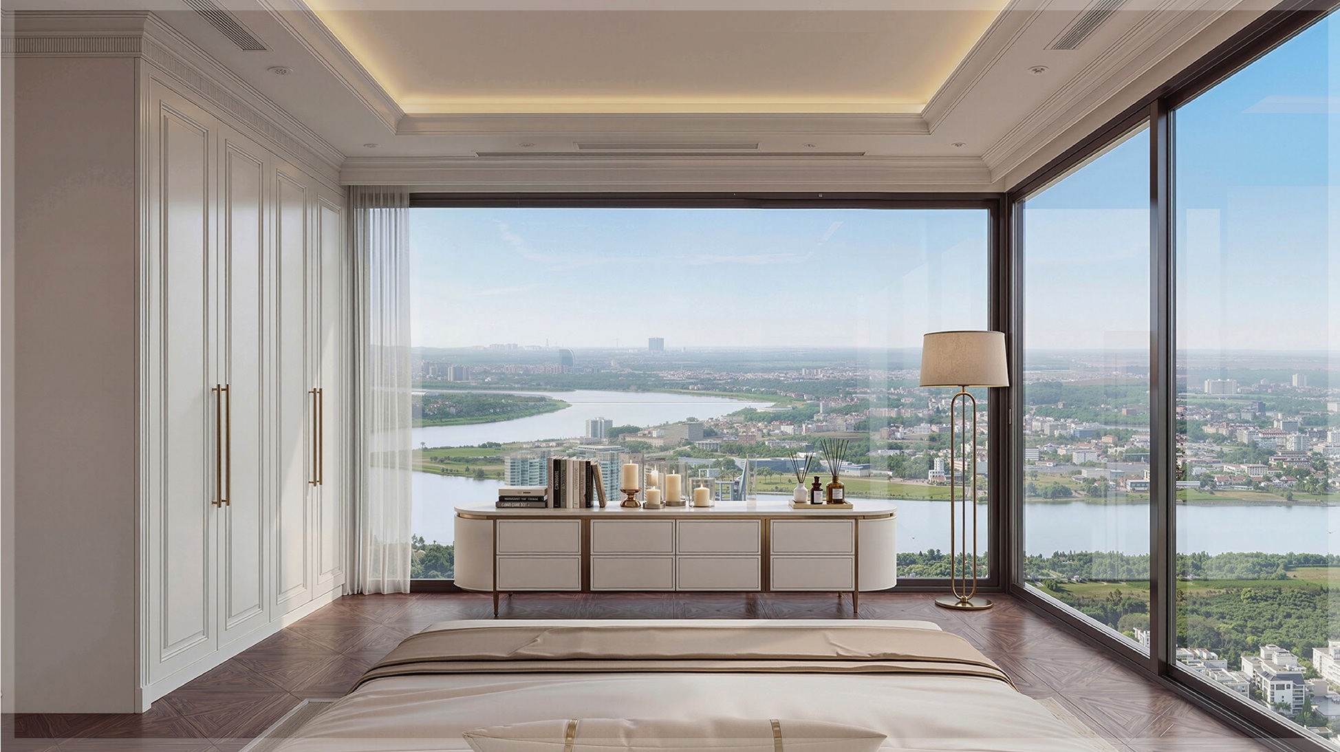 Thiết kế full kính Low-E 3 lớp chạm sàn